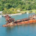 Vrak lodi, Mahogany Bay, Honduras