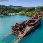 Vrak lodi, Mahogany Bay, Honduras